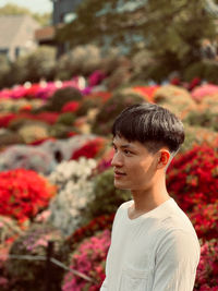 Young man looking away