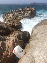 Scenic view of rocks on beach