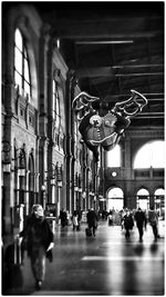 People in city at night