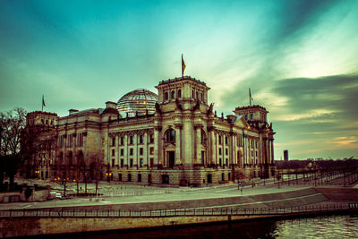 View of building against cloudy sky