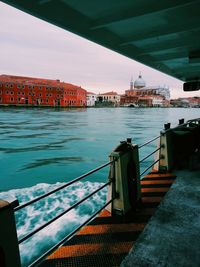 Giudecca canal in venice, italy, from a vaporetto