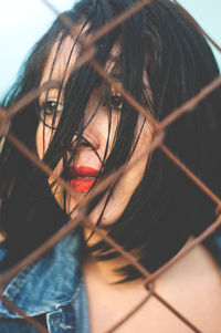 Portrait of woman with arms hair