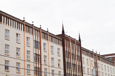 Low angle view of building against clear sky