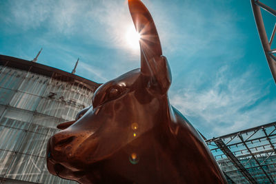 Low angle view of horse against sky