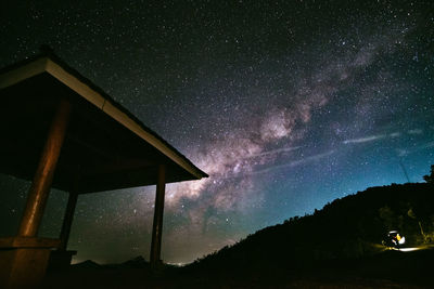 Low angle view of stars against sky at night