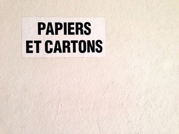 Information sign on wall