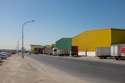 View of empty road against clear sky