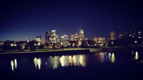 Illuminated city at night