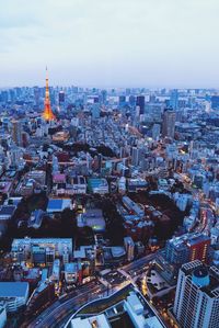 High angle view of cityscape