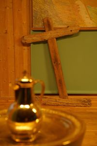 Close-up of illuminated lamp on table at home