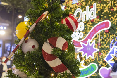 Close-up of christmas decorations