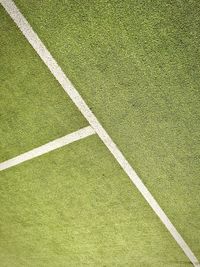 High angle view of soccer field