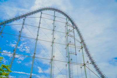 Low angle view of ferris wheel against sky