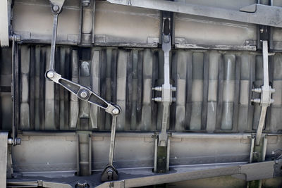 High angle view of machine part