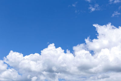 Low angle view of clouds in blue sky