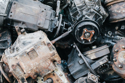 Interior of abandoned car