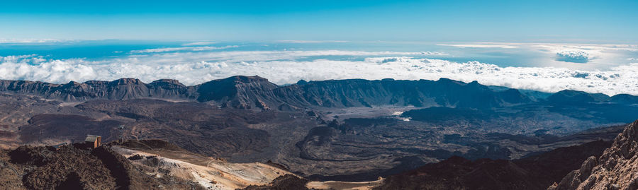 Panoramic view of rock formations against sky