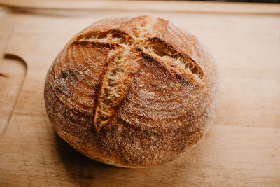 High angle view of bread on table