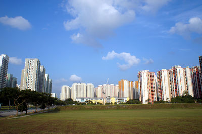 Modern cityscape against sky