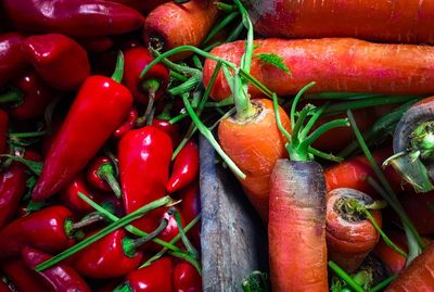 Close-up of red chili peppers