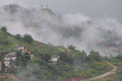 View of landscape against cloudy sky