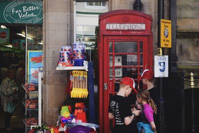 Information sign in shop