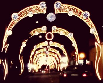 View of illuminated tunnel