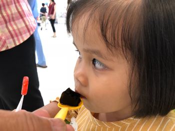 Close-up portrait of a smiling girl