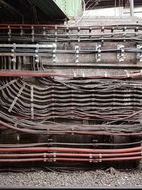 Low angle view of fire at construction site