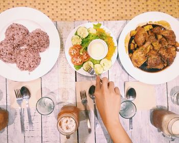 Close-up of food on table