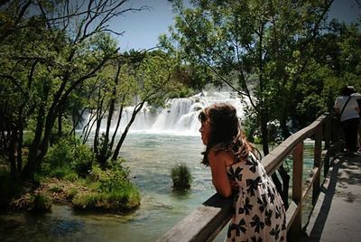 Woman standing in water