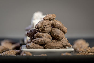 Close-up of ice cream on table