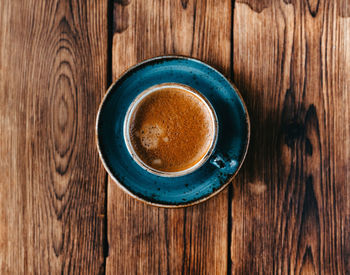 Directly above shot of coffee on table