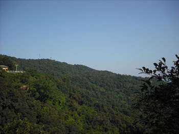 Scenic view of mountains against clear sky