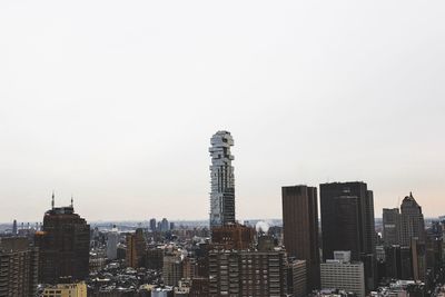 View of cityscape against clear sky