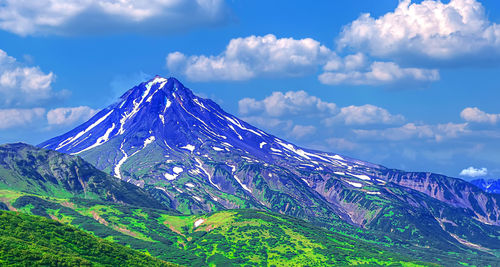 Typical sleeping volcano vilyuchinsky volcano russia, kamchatka