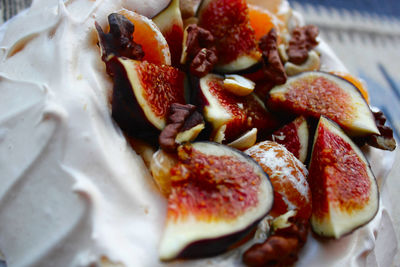 Close-up of breakfast served in plate