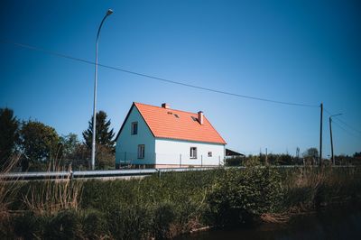 Low angle view of building against clear sky