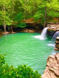 Scenic view of waterfall