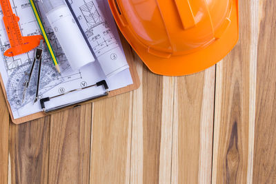 High angle view of pen on table