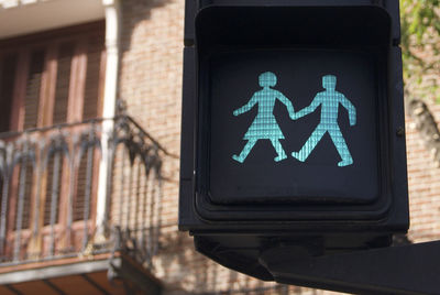 Close-up of road sign