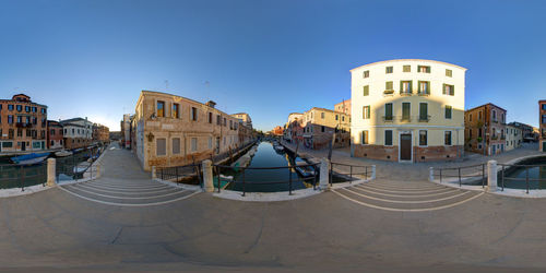 Panoramic view of city against clear sky