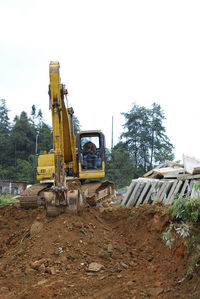 View of construction site against clear sky