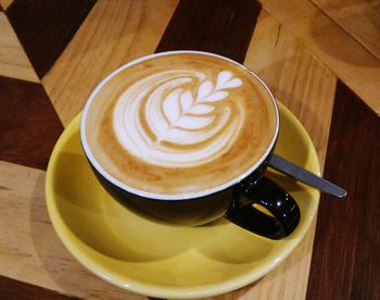 Directly above shot of cappuccino