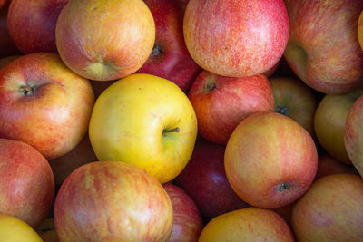 Full frame shot of apples at market