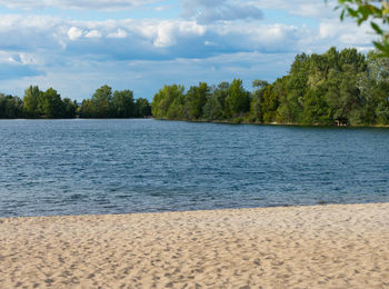 Scenic view of beach against sky