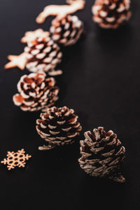 High angle view of cookies on table