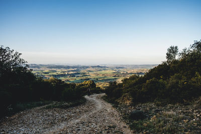 Scenic view of landscape against clear sky