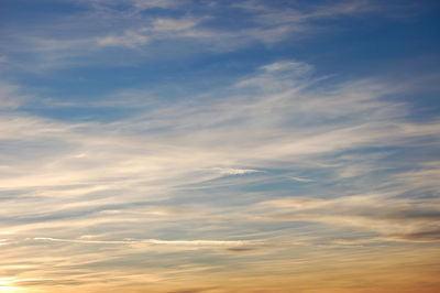 Low angle view of sky during sunset