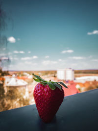 Close-up of strawberry on table